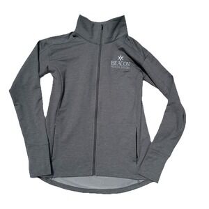 Grey Beacon Health System Zip Up Jacket Sz Small Hospital Scrub Medical Comfort